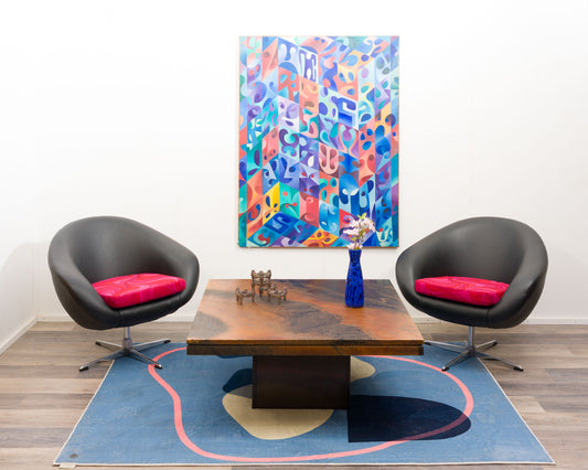 70er-Jahre-Couchtisch, Marmor mit schwarz- und rostbraunem Kunstharz bezogen