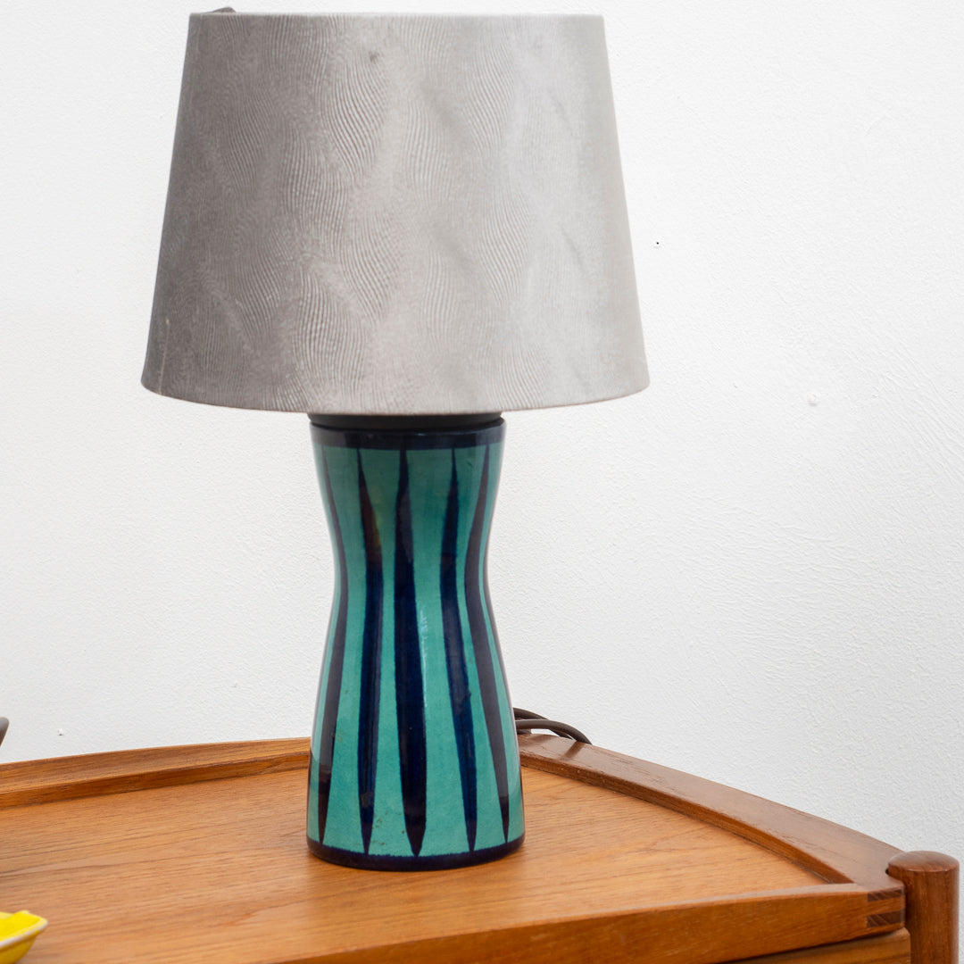 Lampe de table vintage avec base en céramique et abat-jour neuf
