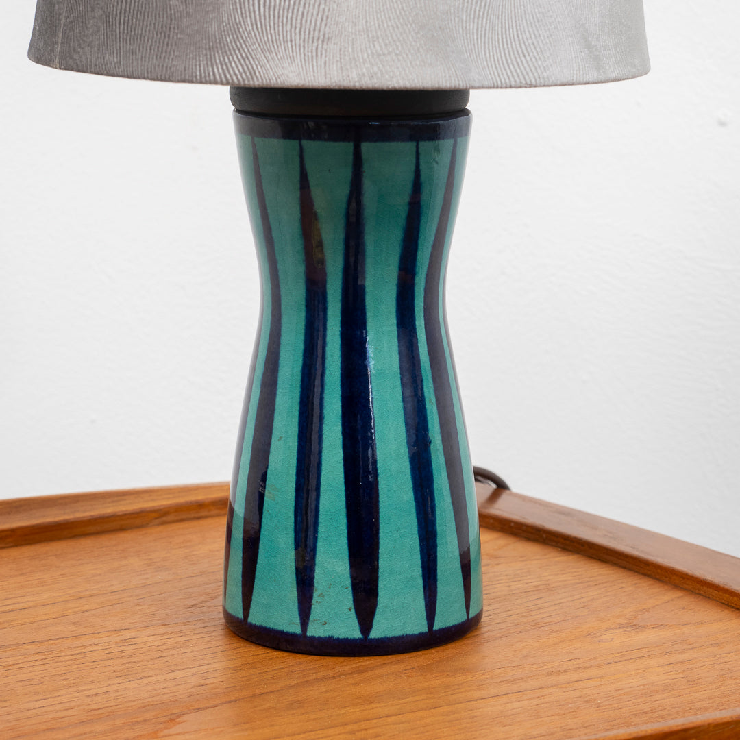 Lampe de table vintage avec base en céramique et abat-jour neuf