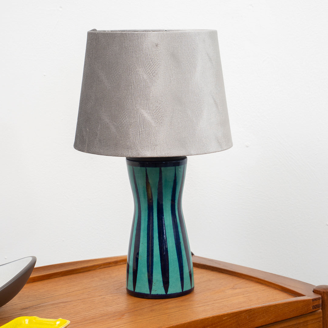 Lampe de table vintage avec base en céramique et abat-jour neuf