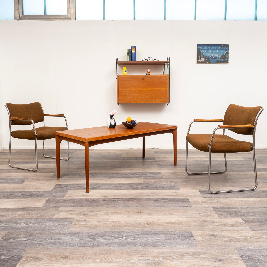 Table basse vintage en teck par Henning Kjærnulf pour Vejle Mobelfabrik, 1960
