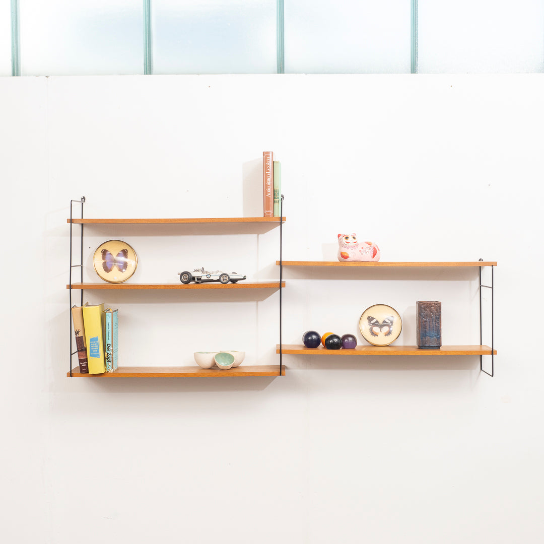 60s wall shelf String, Teak