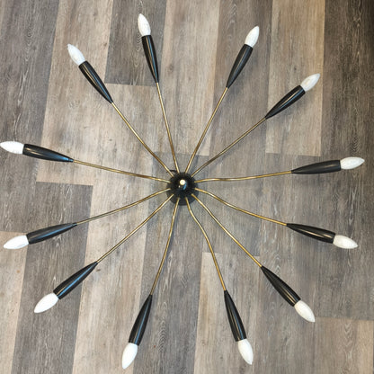 50er-Jahre-Deckenleuchte/Sputnikleuchte, 12-flammig
