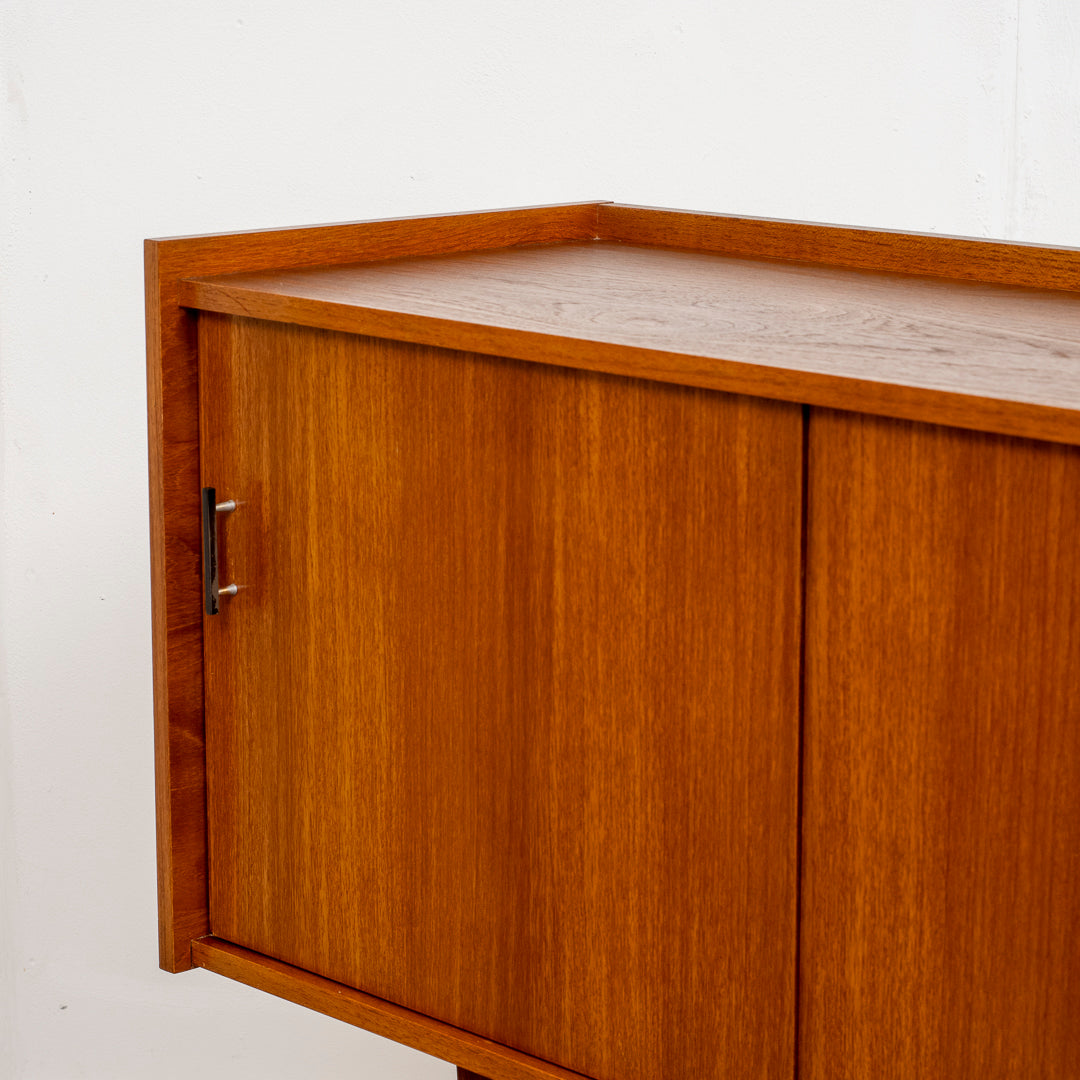 60er Jahre Sideboard, Teak, Glastür, 233cm