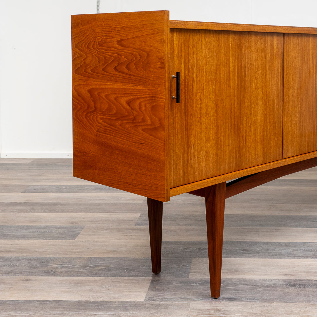 60er Jahre Sideboard, Teak, Glastür, 233cm