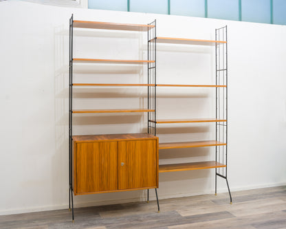 Freestanding shelf, black metal ladders, 60s