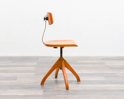 Chaise de bureau/chaise d'architecte au design industriel, fabricant Ama-Elastik, modèle 350
