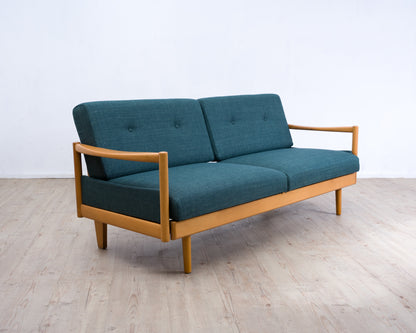 Seltenes 60er Jahre „Stella“-Sofa / Daybed aus  Massiv Buchenholz  Hersteller Walter Knoll,