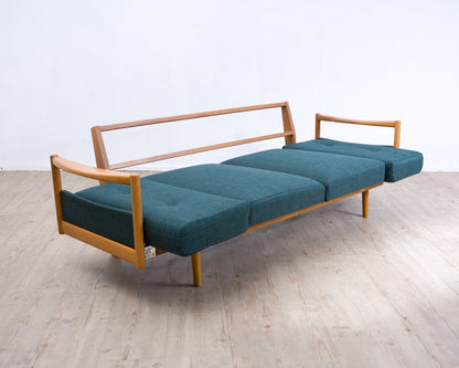 Seltenes 60er Jahre „Stella“-Sofa / Daybed aus  Massiv Buchenholz  Hersteller Walter Knoll,
