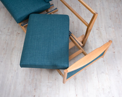 Seltenes 60er Jahre „Stella“-Sofa / Daybed aus  Massiv Buchenholz  Hersteller Walter Knoll,