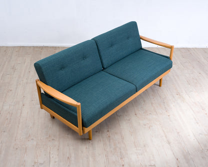 Seltenes 60er Jahre „Stella“-Sofa / Daybed aus  Massiv Buchenholz  Hersteller Walter Knoll,