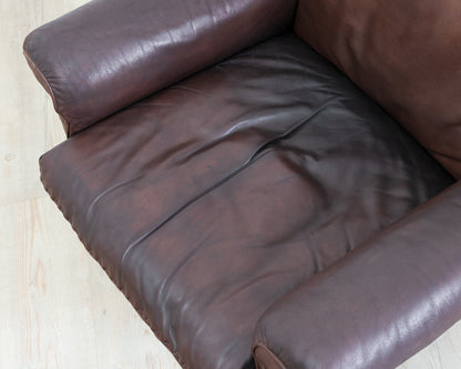 Fauteuil pivotant en cuir marron de De Sede, modèle DS 31, années 1960, vintage