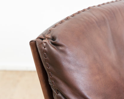 Fauteuil pivotant en cuir marron de De Sede, modèle DS 31, années 1960, vintage