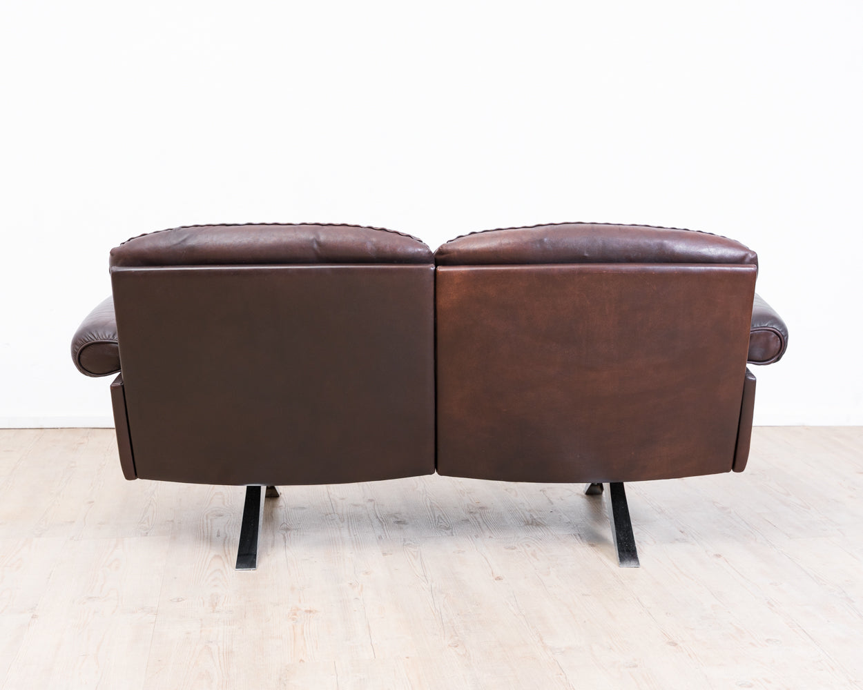 Canapé 2 places en cuir marron de De Sede, modèle DS 31, vintage années 1960