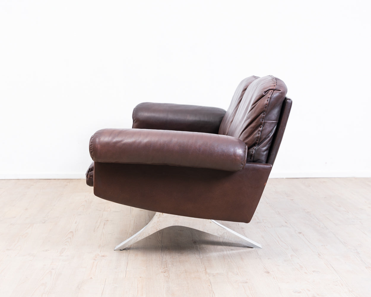 Canapé 2 places en cuir marron de De Sede, modèle DS 31, vintage années 1960