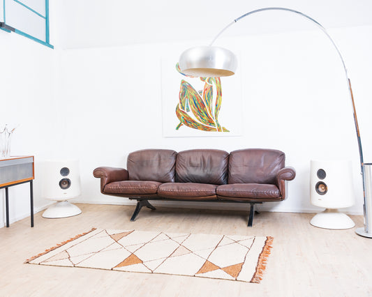 3-Seater Sofa in Brown Leather by de Sede, Model DS 31, 1960s Vintage