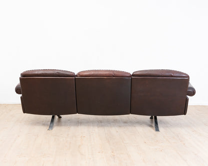 3-Seater Sofa in Brown Leather by de Sede, Model DS 31, 1960s Vintage
