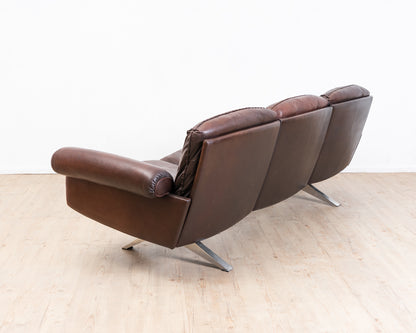 3-Seater Sofa in Brown Leather by de Sede, Model DS 31, 1960s Vintage