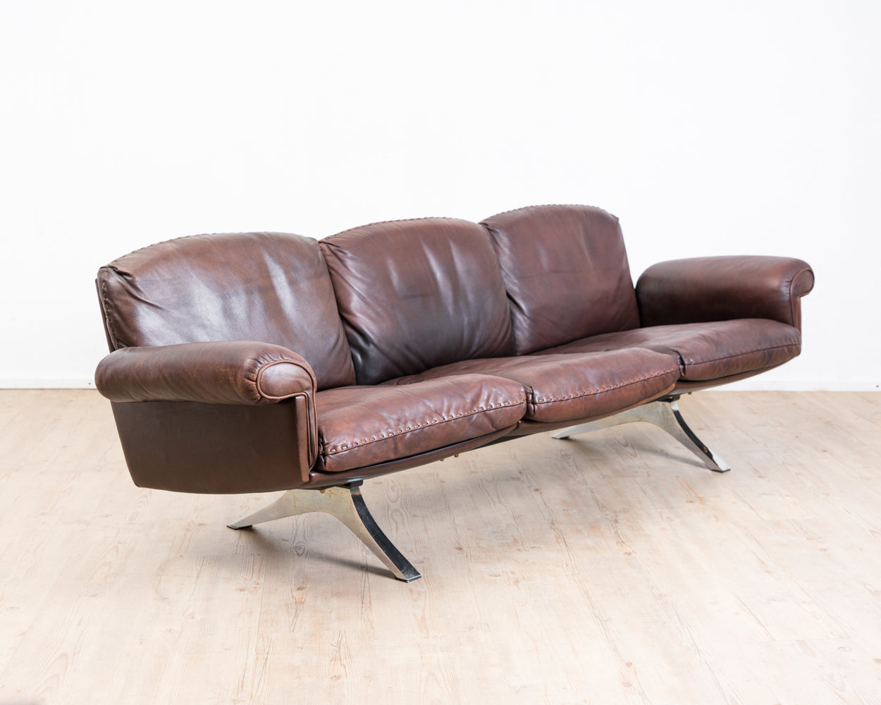 3-Seater Sofa in Brown Leather by de Sede, Model DS 31, 1960s Vintage