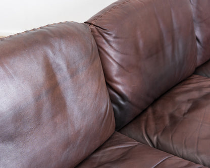 3-Seater Sofa in Brown Leather by de Sede, Model DS 31, 1960s Vintage