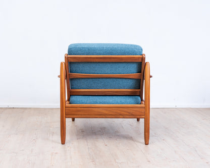 Easychair Lounge Chair Teak 60s Blue