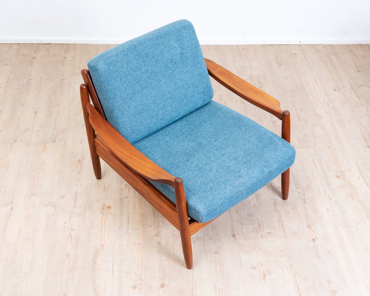 Easychair Lounge Chair Teak 60s Blue