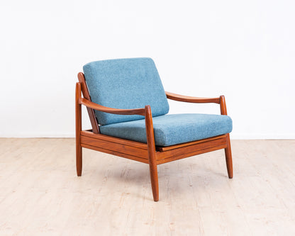 Easychair Lounge Chair Teak 60s Blue