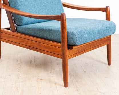 Easychair Lounge Chair Teak 60s Blue