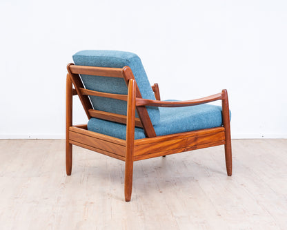 Easychair Lounge Chair Teak 60s Blue