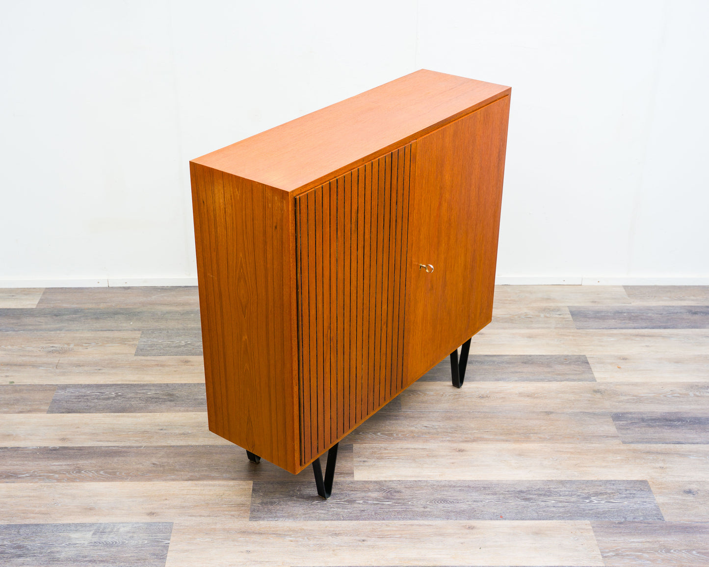 Teak highboard with fluted doors, 1960s