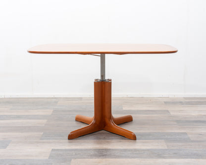 Esstisch/Couchtisch, mit höhenverstellbarer Funktion, aus Kirschholz, 70er Jahre