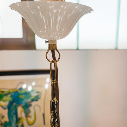 Toleware Italien, 6-armige Blumen-Kronleuchter, Deckenleuchte, 60er Jahre