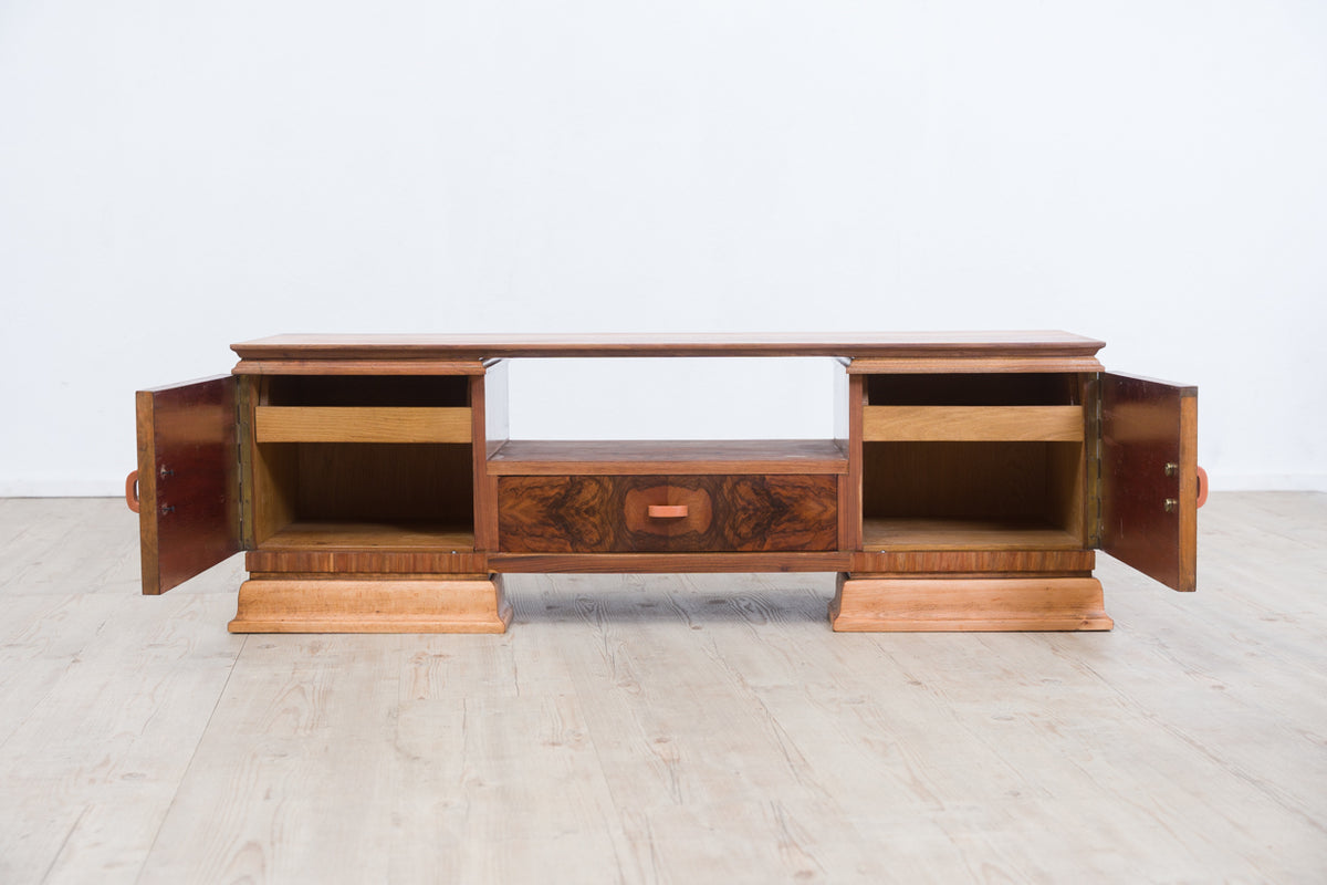 Art-déco-Lowboard aus kaukasischem Nussbaum – restauriert