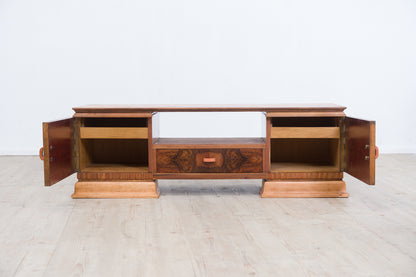 Art-déco-Lowboard aus kaukasischem Nussbaum – restauriert