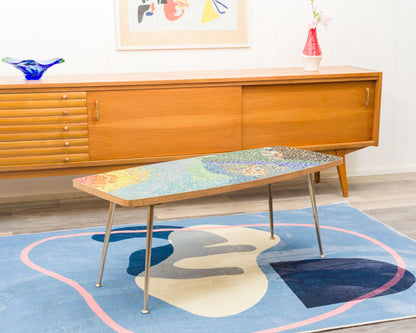 50er Jahre Couchtisch .Berthold Müller, Mosaik-Werkstätte, Oerlingshausen