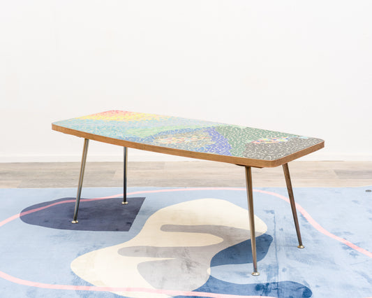50er Jahre Couchtisch .Berthold Müller, Mosaik-Werkstätte, Oerlingshausen