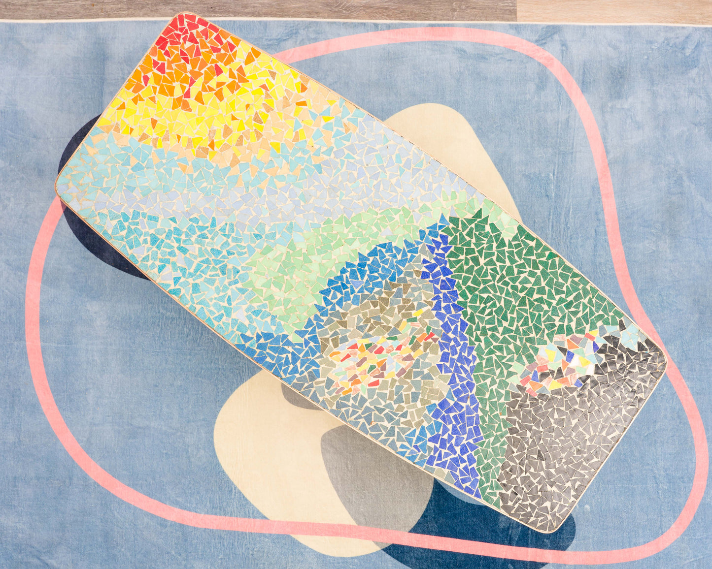 50er Jahre Couchtisch .Berthold Müller, Mosaik-Werkstätte, Oerlingshausen