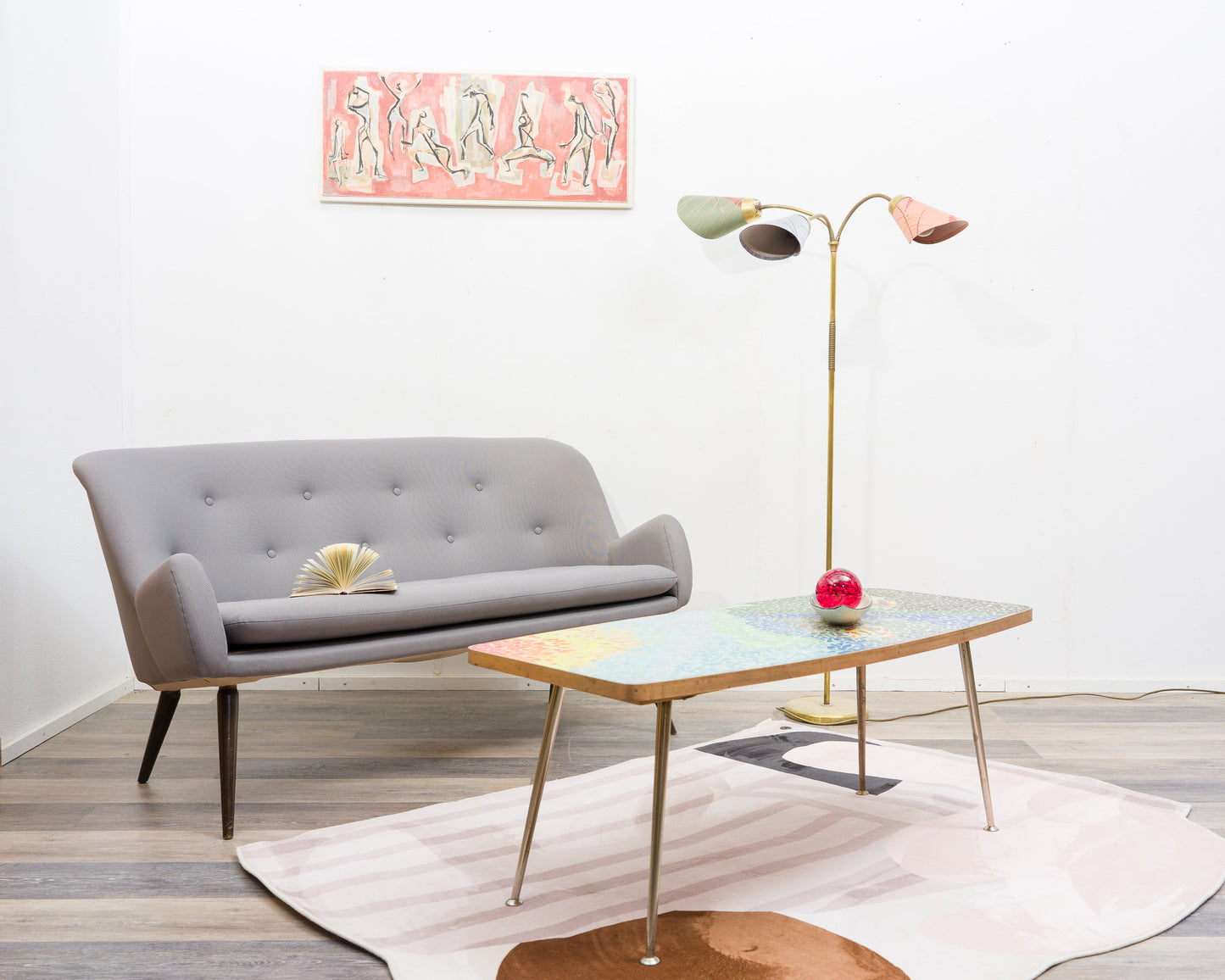 50er Jahre Couchtisch .Berthold Müller, Mosaik-Werkstätte, Oerlingshausen