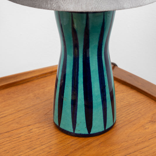 Vintage table lamp with ceramic base, new shade