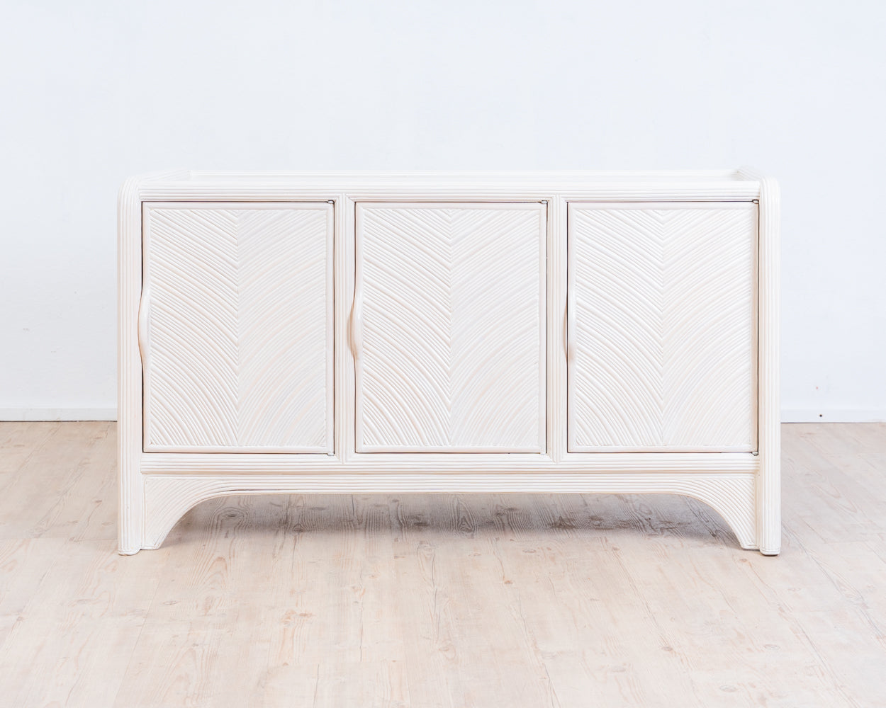 Mid-Century Sideboard with Pencil Reed, 80s Coastal Design.