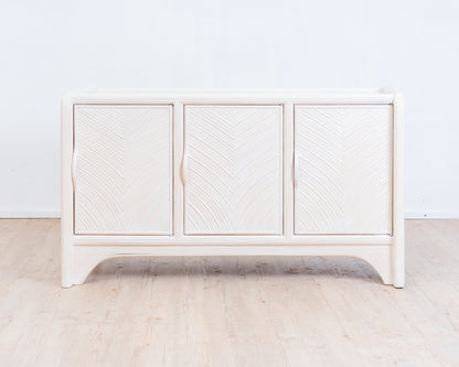 Mid-Century Sideboard with Pencil Reed, 80s Coastal Design.