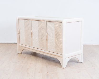 Mid-Century Sideboard with Pencil Reed, 80s Coastal Design.