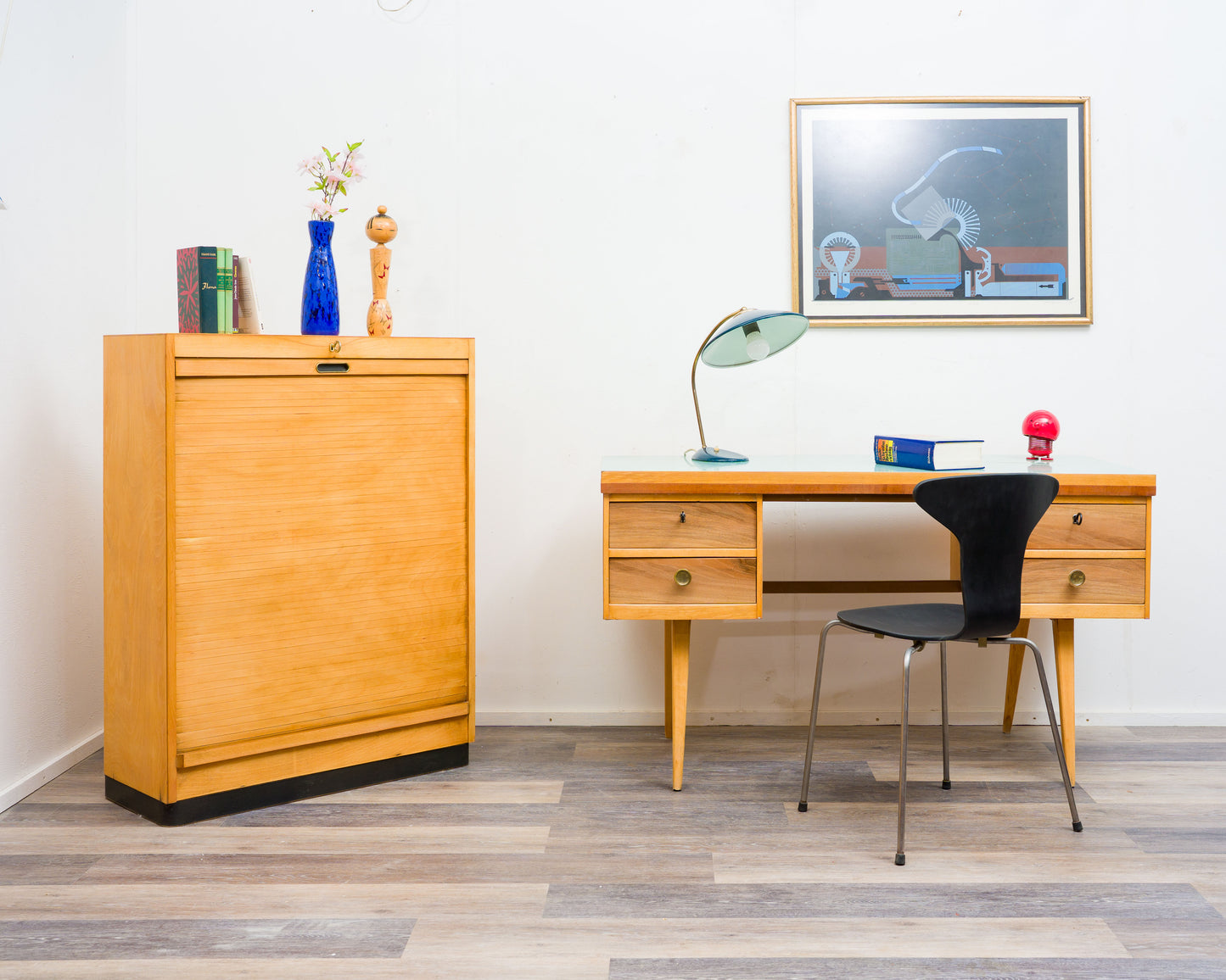 Roller shutter cabinet/filing cabinet, 1950s. Manufacturer: Ekawerk