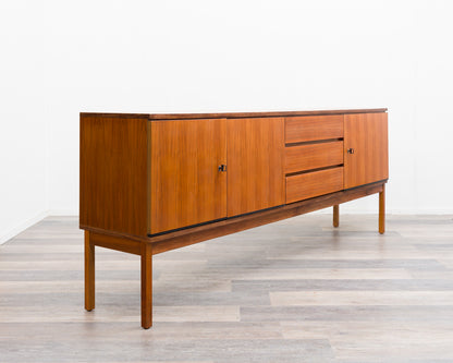 1960s walnut sideboard, straight-lined design, restored.