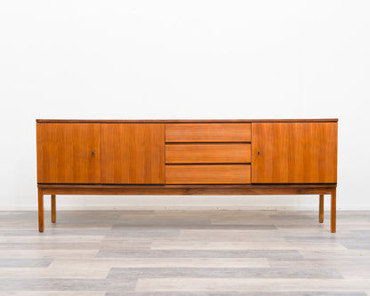 1960s walnut sideboard, straight-lined design, restored.