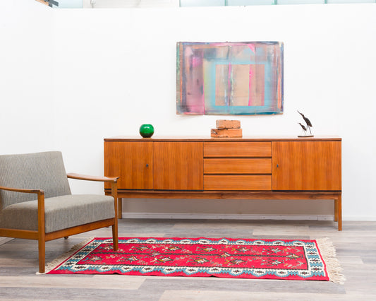 1960s walnut sideboard, straight-lined design, restored.