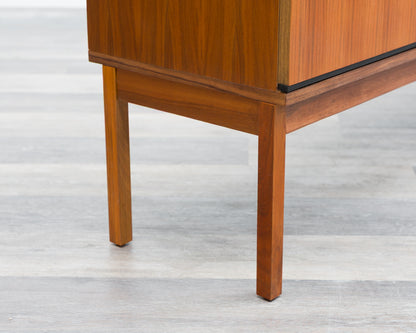 1960s walnut sideboard, straight-lined design, restored.