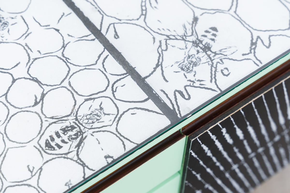 Sideboard “Woodcut in Space” – Dieter Zurnieden