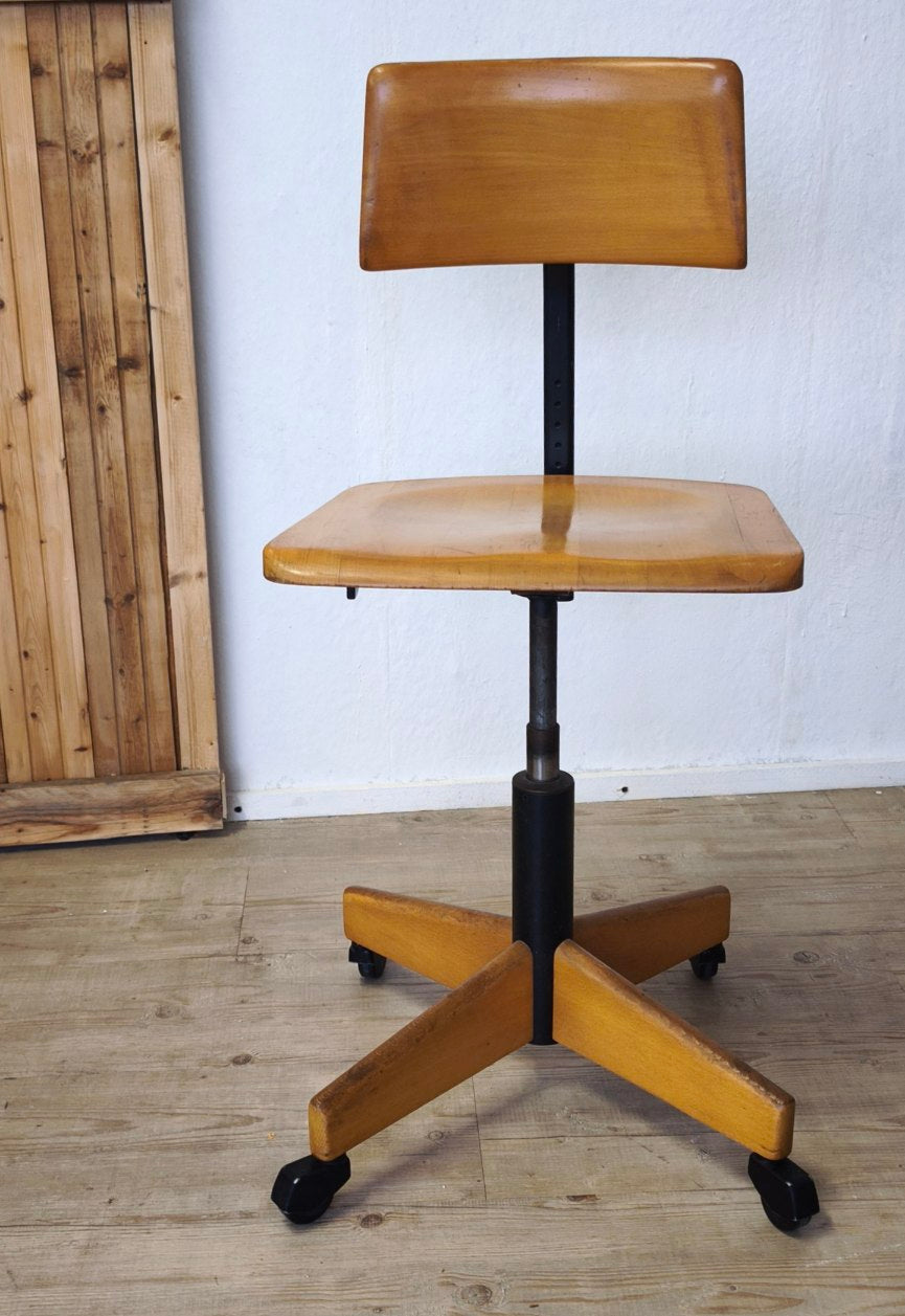 Stoll Giroflex Bürosthul/ Architektenstuhl 50er Jahre Industrie Design, Bauhaus Stil