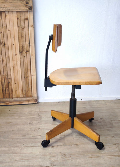 Stoll Giroflex Bürosthul/ Architektenstuhl 50er Jahre Industrie Design, Bauhaus Stil